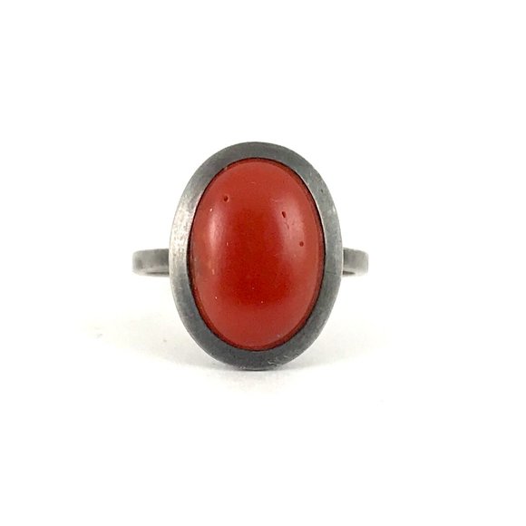 Jewelry - Sterling Silver 925 Vintage Coral Ring Size 7